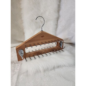Solid Cedar Wood Tie Belt Hanger Rack Organizer 38tie Hooks 4 Belt Hooks